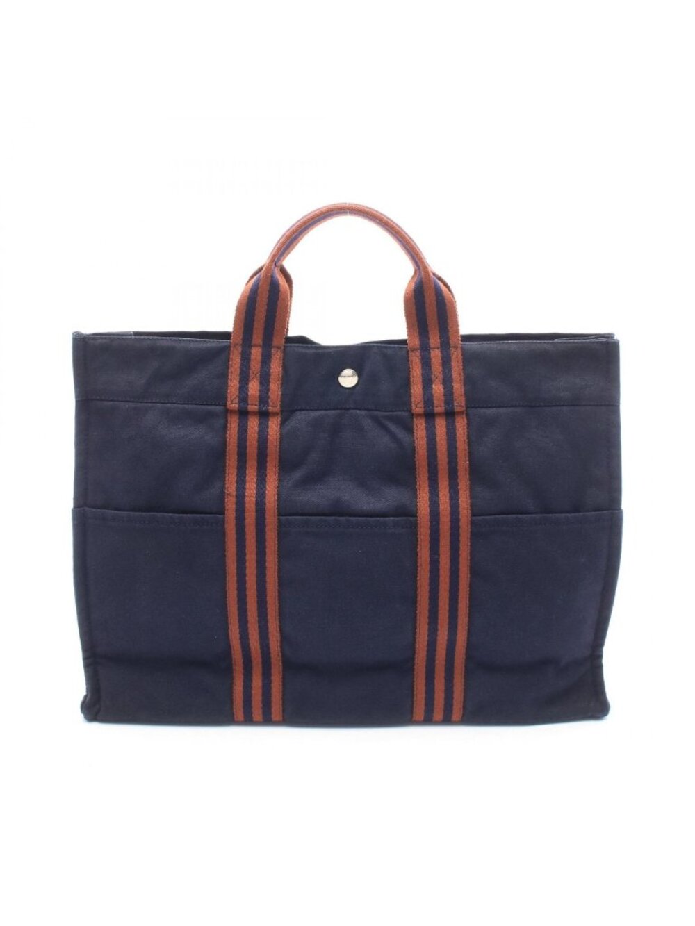 Hermes Tote Bag Fourre Tout MM Navy Canvas MM